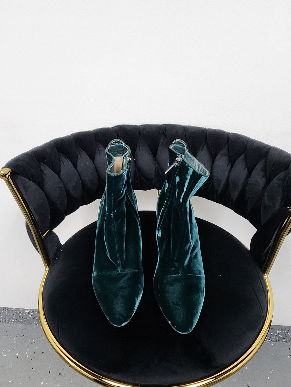 JIMMY CHOO Bottle Green Velvet Autumn 65 Ankle Booties 8